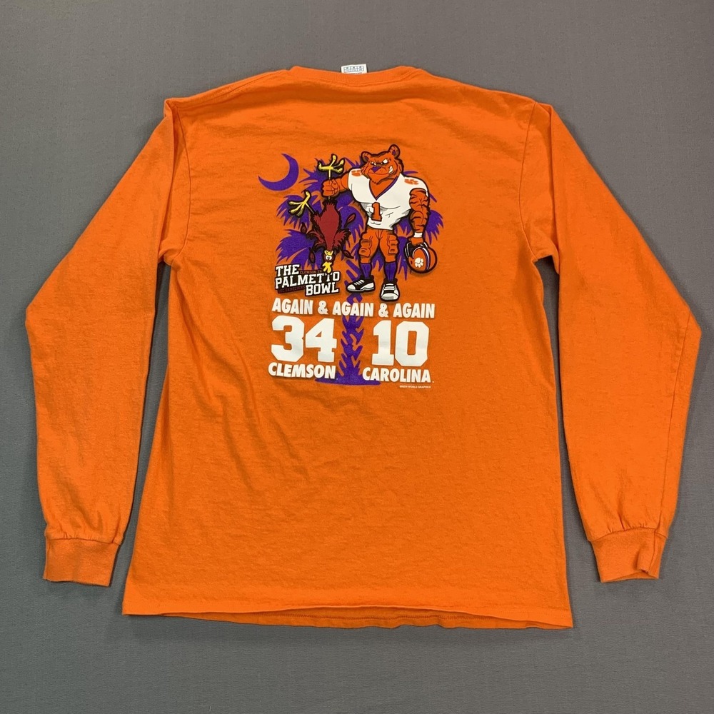 Clemson Tigers Shirt Mens MD Orange NCAA Football Delta Pro Weight Long Sleeve